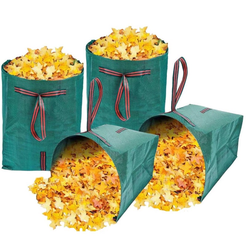 RISETEX Leaf Collector Bags, Collapsible Yard Waste Bag 4-Pack - 40-Gallon Reusable Garden Bags for Leaves, Grass Clippings, Parties, Laundry & Camping (Dustpan-Type Design) - Image 1